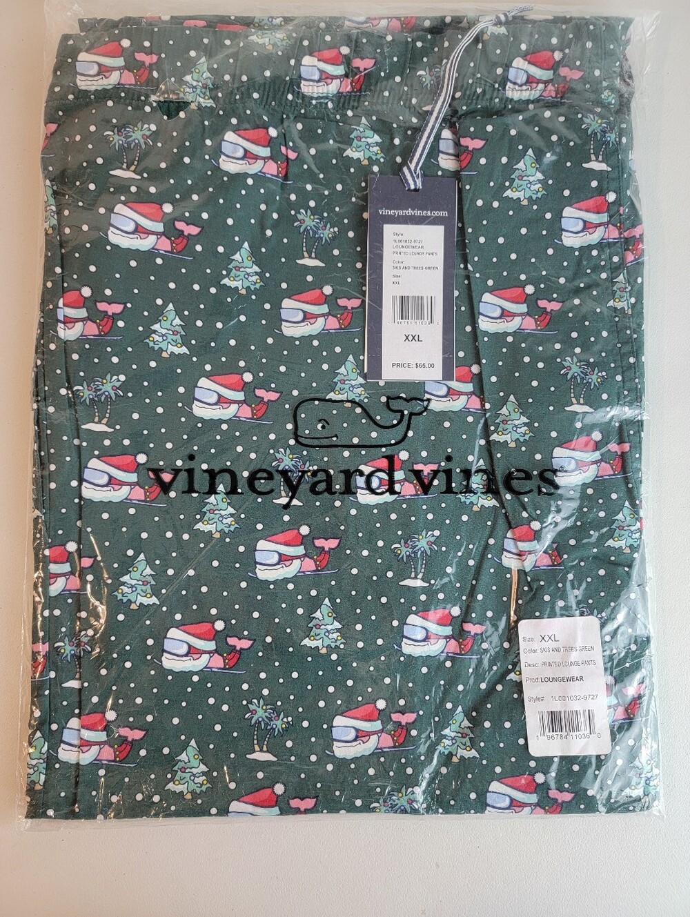 Vineyard Vines Lounge Pajama Pants Men’s XXL Skis And Trees Santa Whales NWT